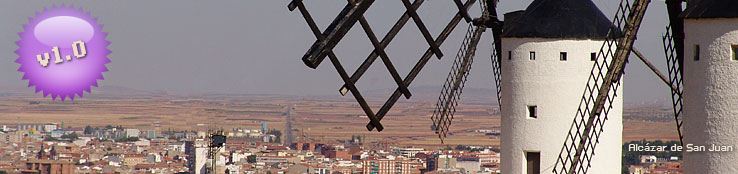 Imagen de los molinos de viento de Alcázar de San Juan. Ciudad Real.